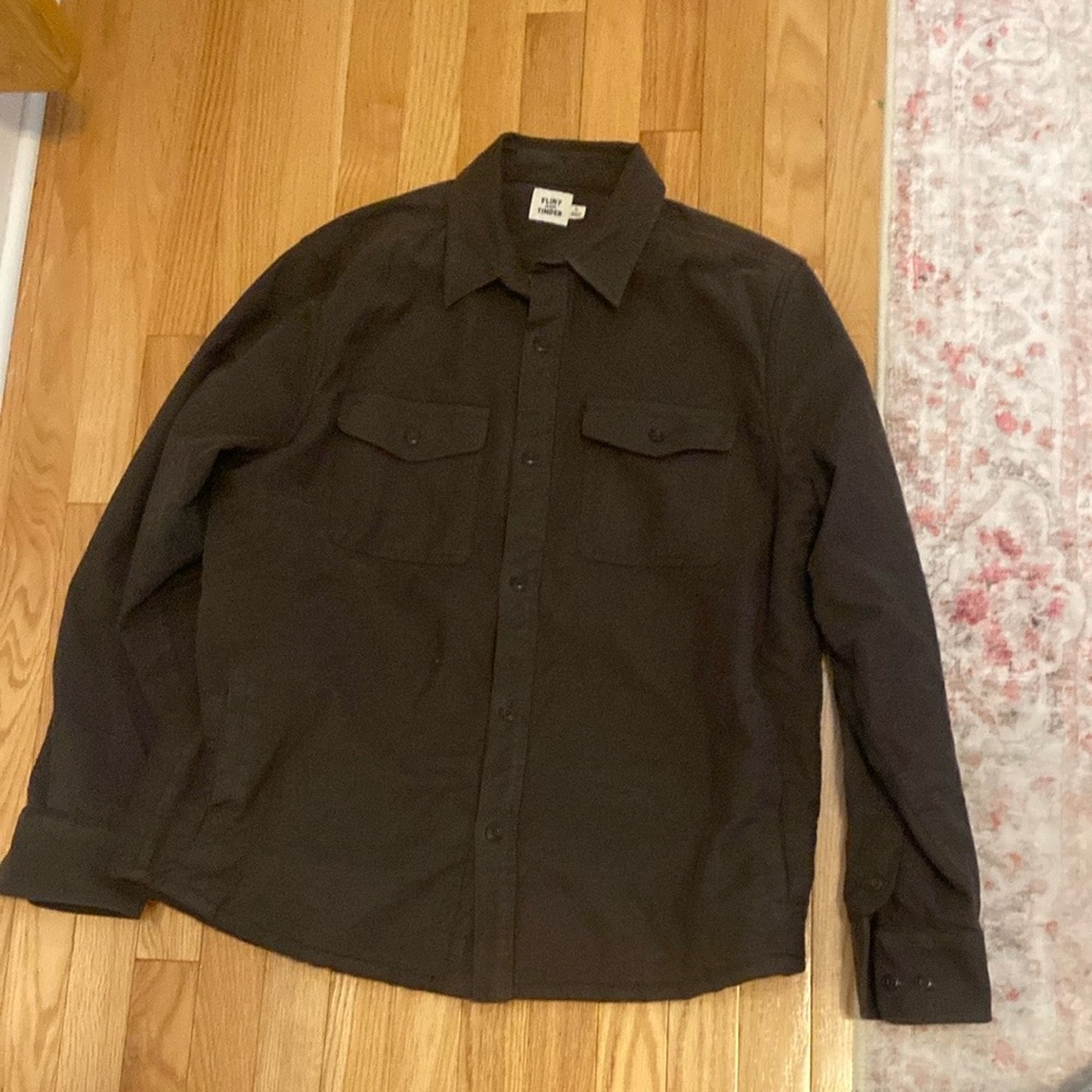 Brown Lightweight Shirt Jacket with Relaxed Fit